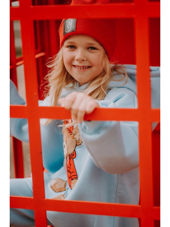 Bejbi Story Bejbi Story Bluza Bluza oversize Rodney Teddy z kapturem Błękitny Oversize