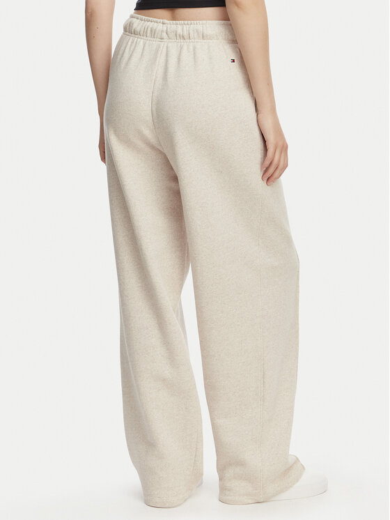 Tommy Hilfiger Tommy Hilfiger Teplákové nohavice Logo Exaggerated Seam WW0WW50783 Krémová Relaxed Fit