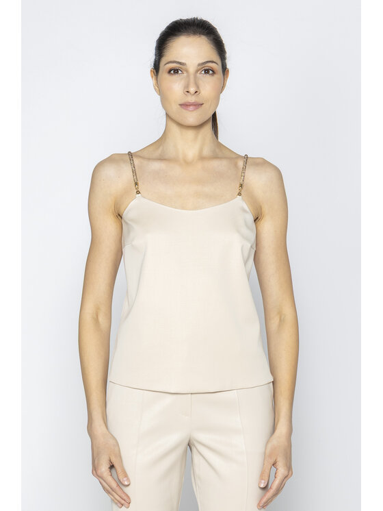 Deni Cler Milano Deni Cler Milano Top W-DC-0006-E2-K7-13-1 Beżowy Regular Fit