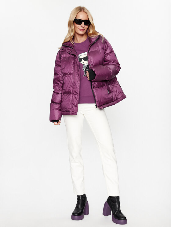 KARL LAGERFELD KARL LAGERFELD Zimska jakna Check 236W1506 Ružičasta Regular Fit