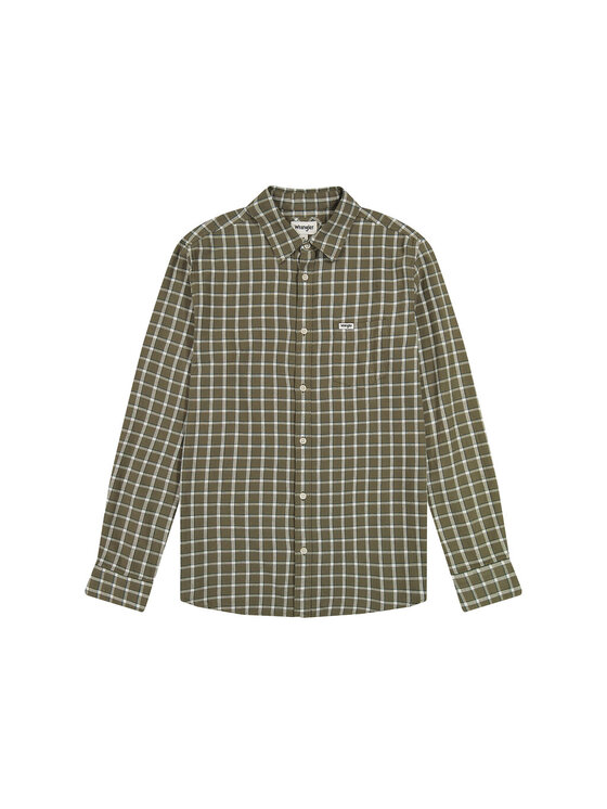 Wrangler Wrangler Koszula 1 PKT SHIRT Zielony Regular Fit