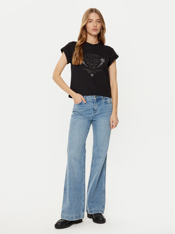 Guess Guess Тишърт W5RI06 I3Z14 Черен Regular Fit