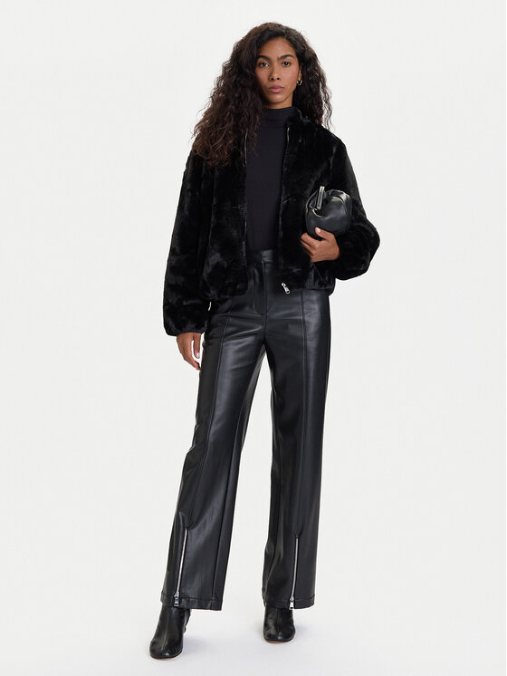 Vero Moda Vero Moda Кожено палто Sonjaliga 10331291 Черен Regular Fit