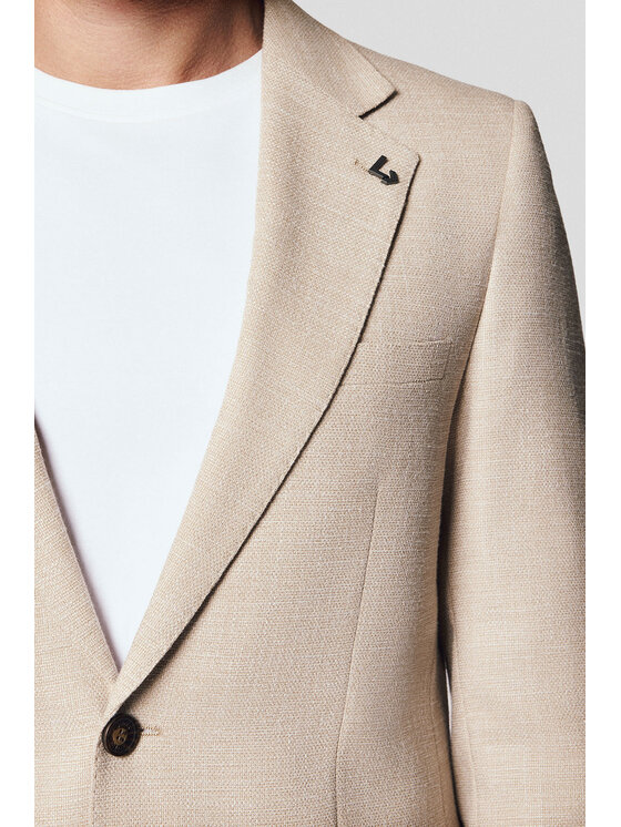 Lancerto Lancerto Marynarka Caserta MA131125000019 Beżowy Slim Fit