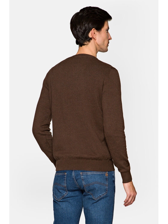 Lancerto Lancerto Sweter Valerio Brązowy Regular Fit