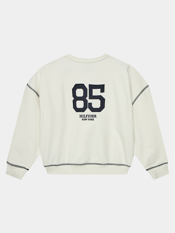 Tommy Hilfiger Tommy Hilfiger Pulóver Hilfiger Script 85 Sweatshirt KG0KG07719 Ekru Regular Fit