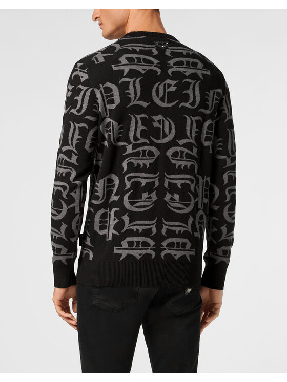 PHILIPP PLEIN PHILIPP PLEIN Sweter 23767 Czarny Regular Fit