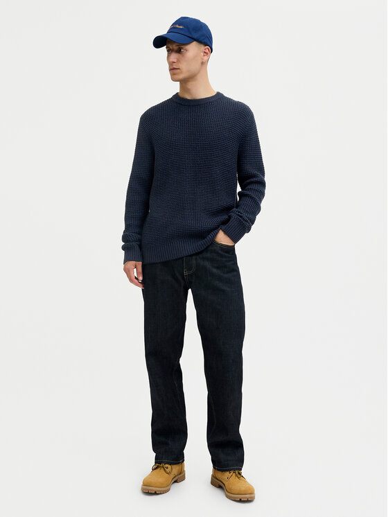 Jack & Jones Jack & Jones Sveter Global 12287594 Tmavomodrá Regular Fit