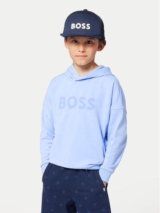 BOSS Mikina J52028 D Modrá Loose Fit
