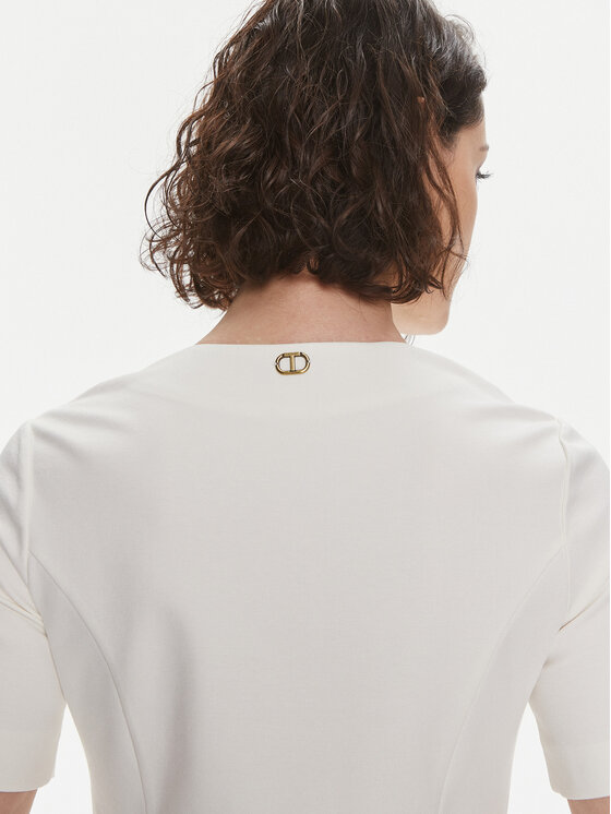 TWINSET TWINSET Sukienka koktajlowa 241TP2275 Écru Regular Fit
