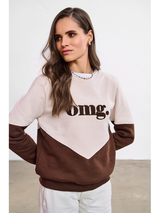 NAOKO NAOKO Bluza Oh My God Kremowy Reglan Fit