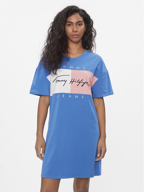 Tommy Jeans Každodenné šaty UW0UW04969 Modrá Relaxed Fit