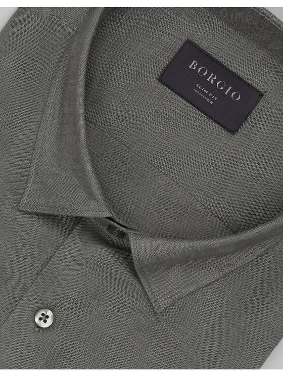Borgio Borgio Koszula linosa_00669_z Zielony Slim Fit