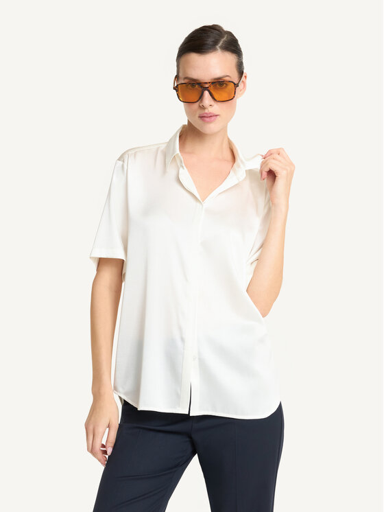 KMX Studio KMX Studio Bluzka 504840009 Kremowy Straight Fit