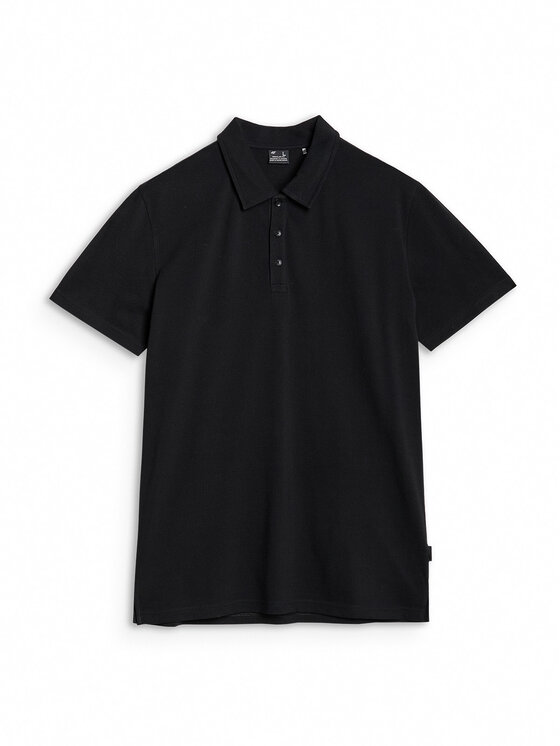 4F 4F Polo MIDSHOP TEXTILE Czarny Regular Fit