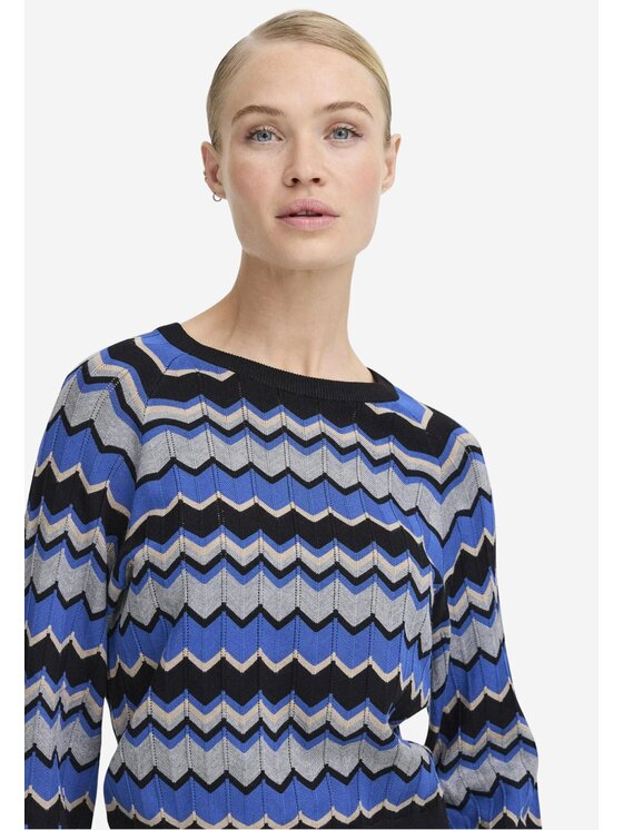 b.young b.young Maglione Maglia bymorla zigzag Blu Regular Fit