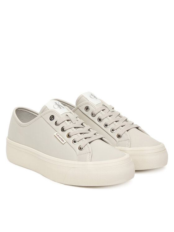 Calvin Klein Calvin Klein Снікерcи Vulc Flatf Lace Up Lth YW0YW01932 Сірий