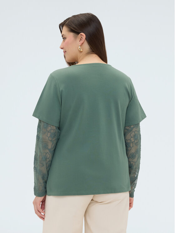 Fiorella Rubino Fiorella Rubino Bluzka G08KL009087N025 Zielony Regular Fit