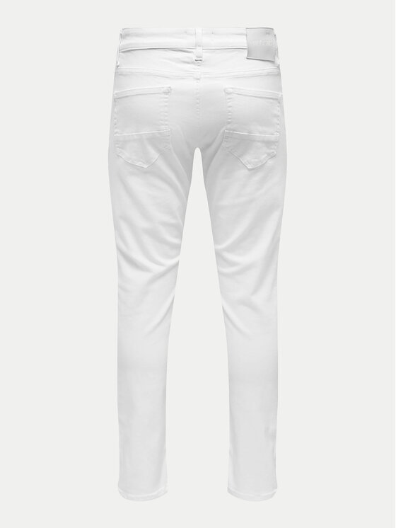Only & Sons Only & Sons Traperice Loom 22026529 Bijela Slim Fit