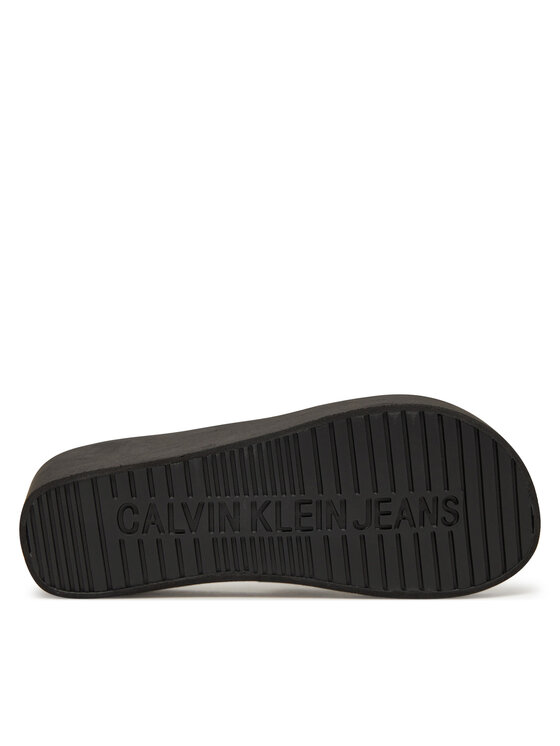 Calvin Klein Jeans Calvin Klein Jeans Шльопанці Beach Wedge Slide Canvas YW0YW01725 Чорний