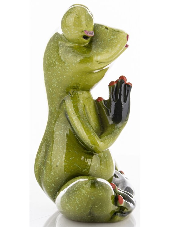 MIAhome MIAhome Figurka żaba joginka 14,5x15,5x7 cm Zielony