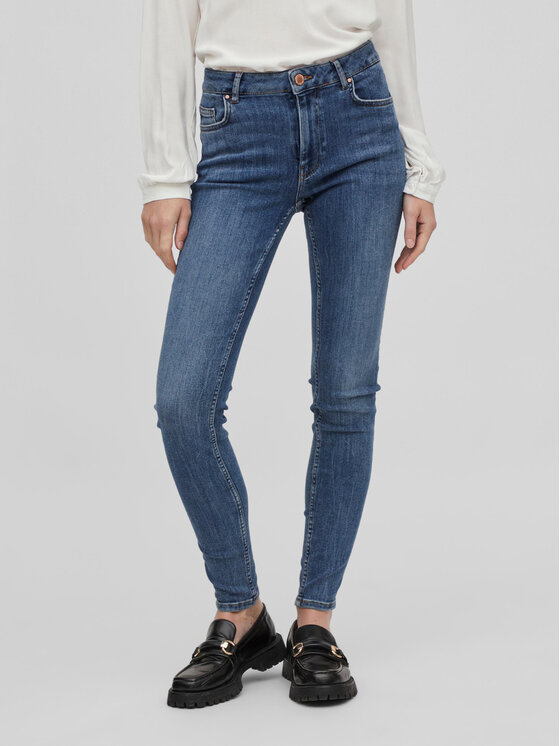 Vila Jeans Hlače Sarah 14082132 Mornarsko Modra Skinny Fit