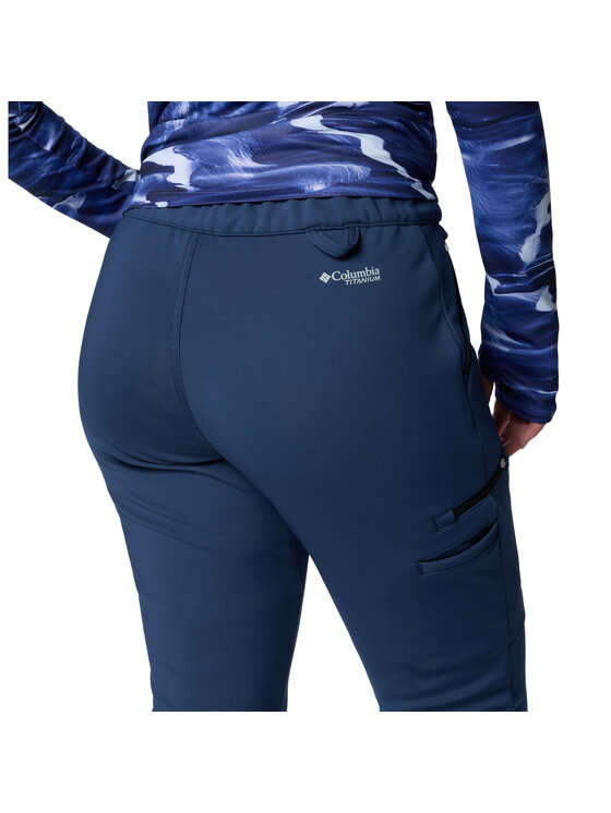 Columbia Columbia Spodnie dresowe Columbia Vest Canyon High-Rise Softshell Pant Granatowy Regular Fit