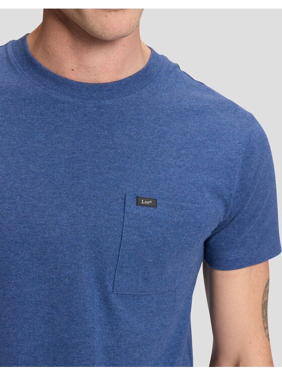 Lee Lee T-Shirt ULTIMATE POCKET TEE Niebieski Slim Fit