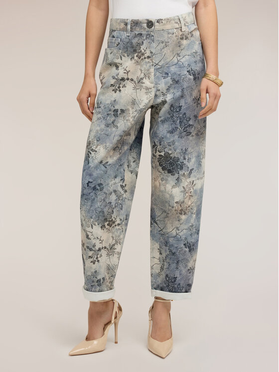 Motivi Motivi Spodnie materiałowe P04VQ004832N0R4 Turkusowy Regular Fit