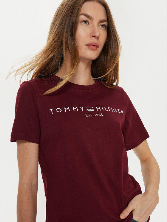 Tommy Hilfiger Tommy Hilfiger T-särk WW0WW40276 Bordoopunane Regular Fit