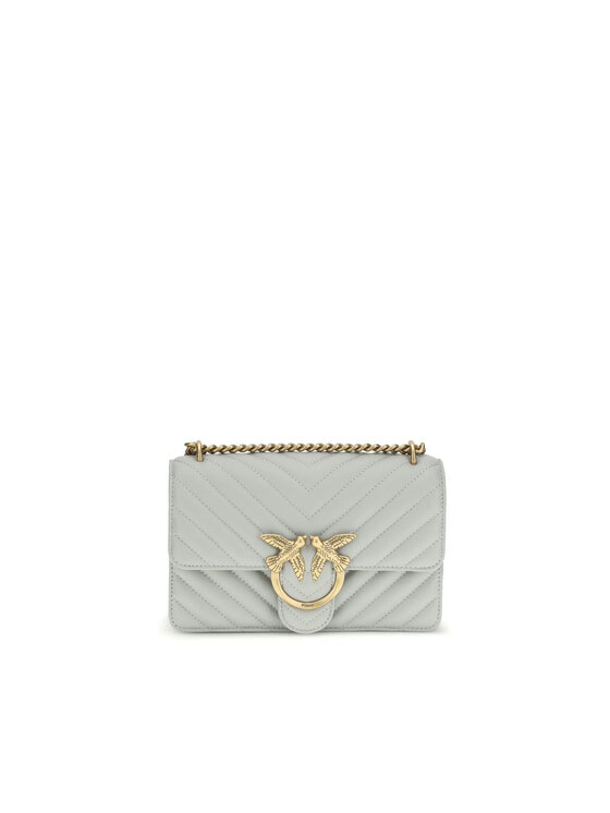 PINKO PINKO Torebka Gray Calf Leather Bos Taurus Shoulder Szary