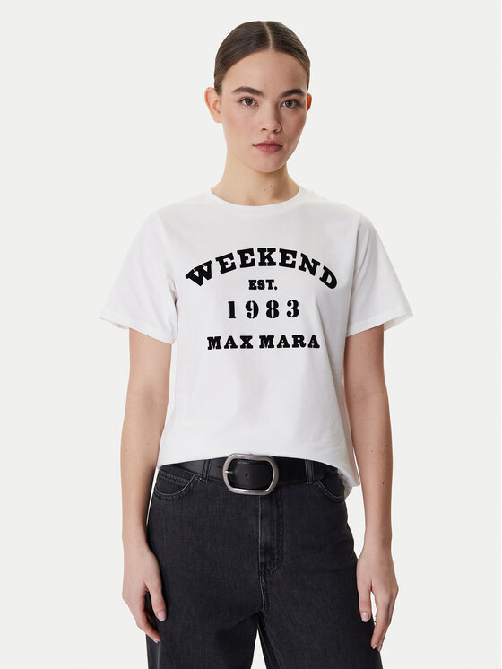 Weekend Max Mara Weekend Max Mara Tricou Tenue 2615971051 Alb Regular Fit