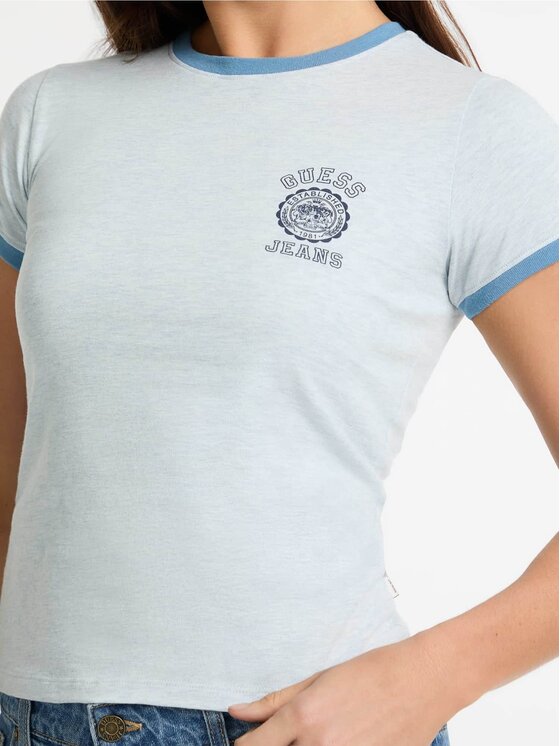 Guess Jeans Guess Jeans T-Shirt 174441 Modrá Classic Fit