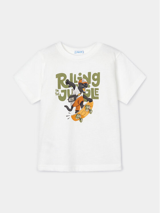 Mayoral T-shirt 3008 Bianco Regular Fit, taglia : 2Y
