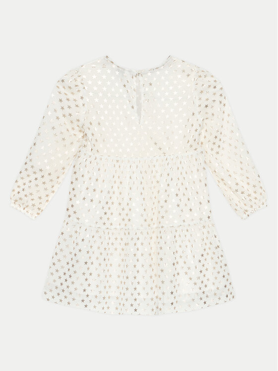 Tommy Hilfiger Tommy Hilfiger Vestito elegante Foil Star Dress Ls KG0KG08210 M Écru Regular Fit