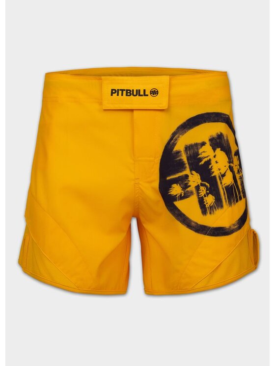 PITBULL PITBULL Szorty sportowe LOGO PALMS Żółty Regular Fit