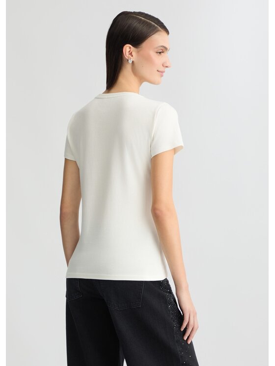 Liu Jo Liu Jo T-Shirt TA5214JS003M9127 Biały Regular Fit