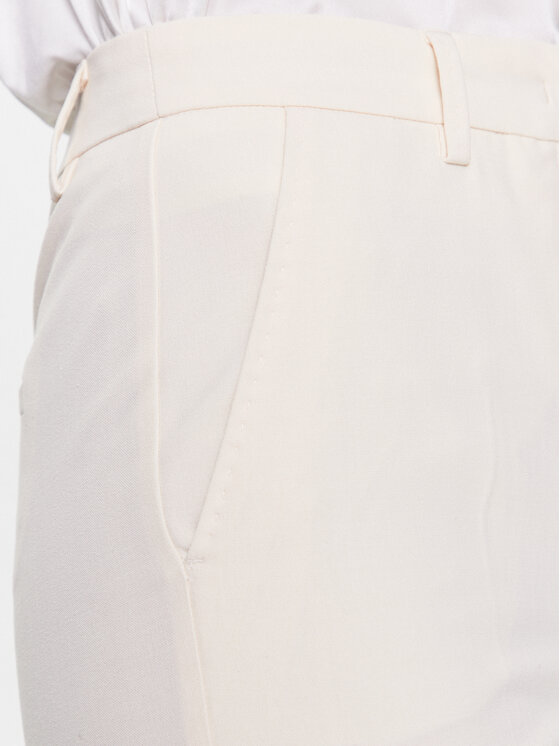 Marella Marella Текстилни панталони Morena 2331312231 Екрю Straight Fit
