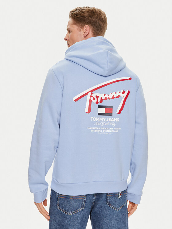 Tommy Jeans Džemperis ar kapuci 3D Street DM0DM18647 Zils Regular Fit