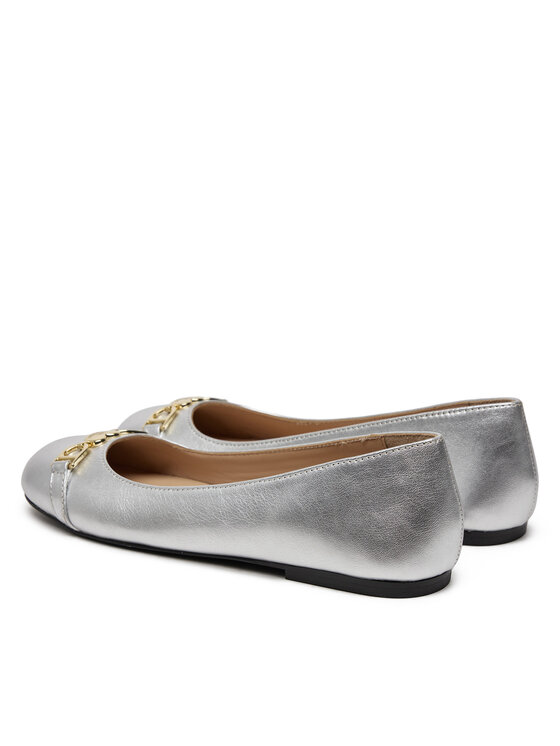 LOVE MOSCHINO LOVE MOSCHINO Baleriny JA11011G1MIF090B Srebrny