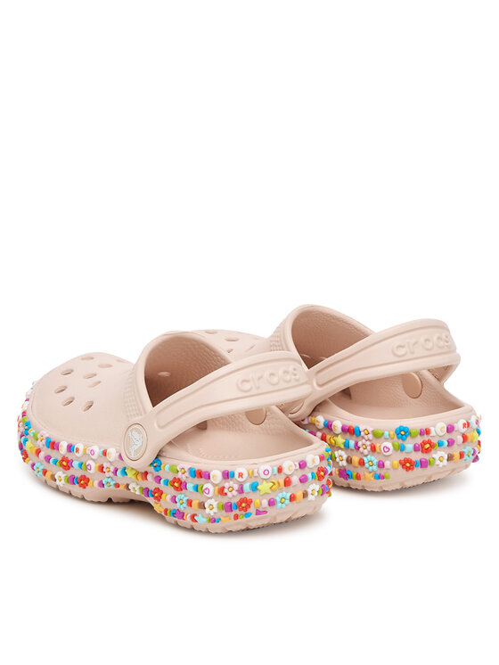 Crocs Crocs Παντόφλες Classic Beaded Band Clog 211627 Μπεζ