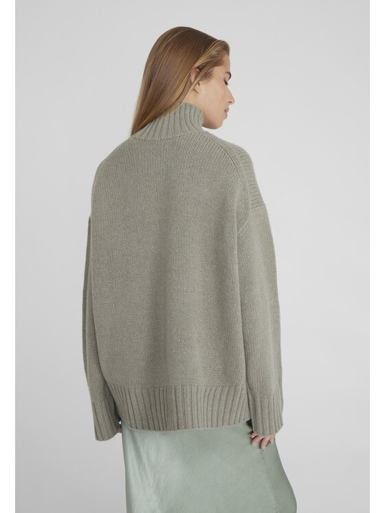 Style Republic Style Republic Golf Sweter o kroju oversize typu boxy, z mieszanki kaszmiru i wełny Zielony Boxy Fit