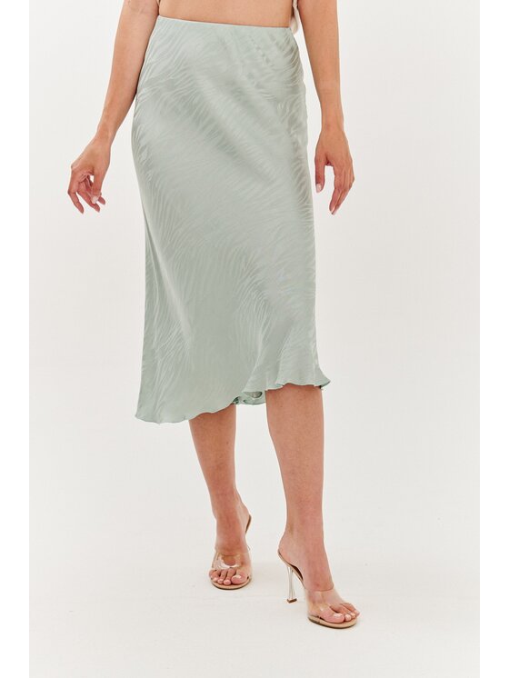 NAOKO NAOKO Midi sukně Misty Morning Zelená Regular Fit