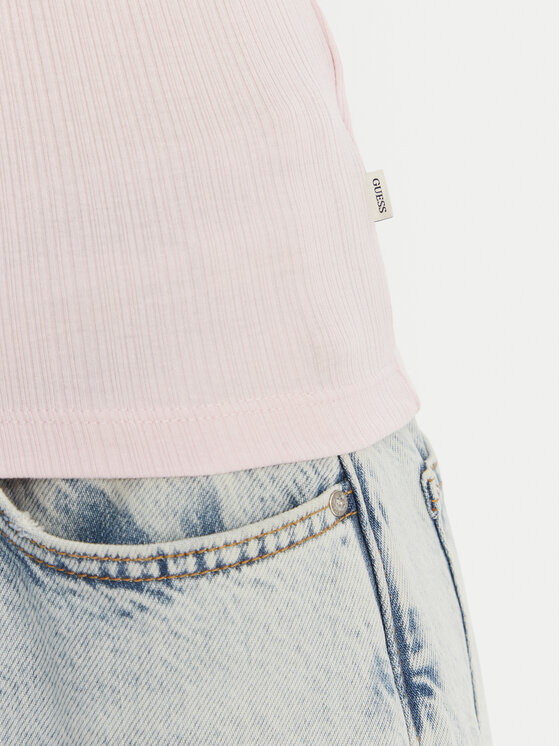 Guess Jeans Guess Jeans Felső W6GPZ8 KF641 Rózsaszín Slim Fit