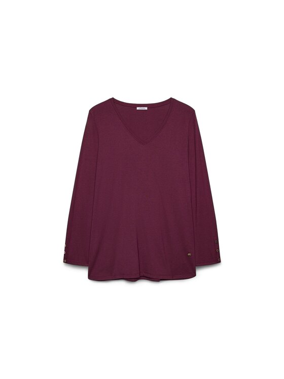 Fiorella Rubino Fiorella Rubino Bluzka G0CSL009263N036 Bordowy Regular Fit