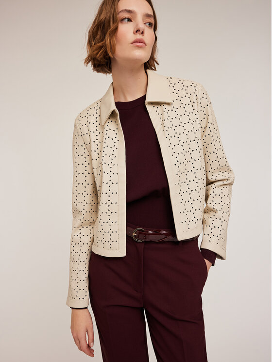 Motivi Motivi Giacca in similpelle R322Q000988N002 Crema Regular Fit