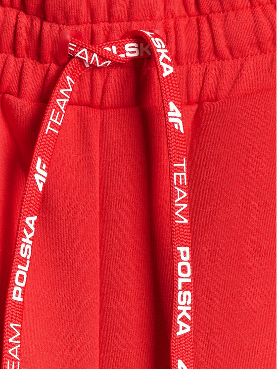 4F 4F Szorty sportowe STREFA KIBICA Czerwony Regular Fit