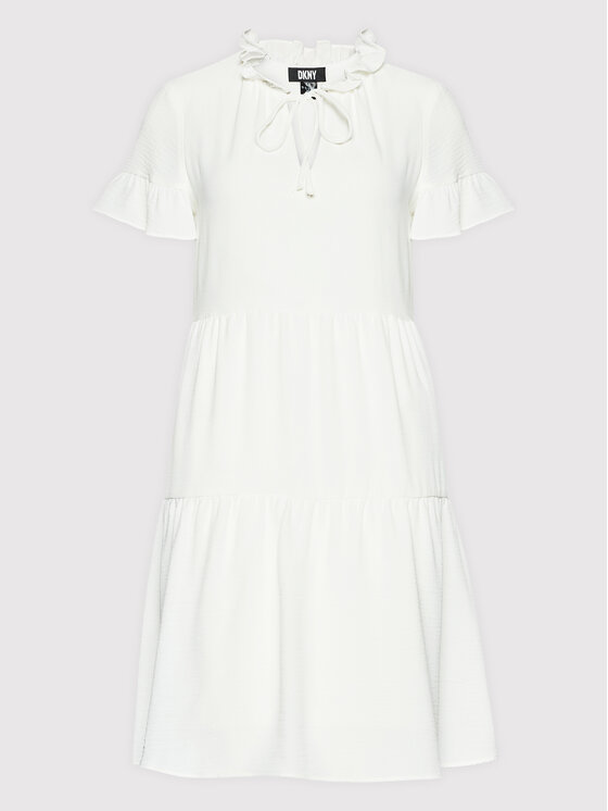 DKNY DKNY Sommerkleid DD2B7670 Weiß Regular Fit