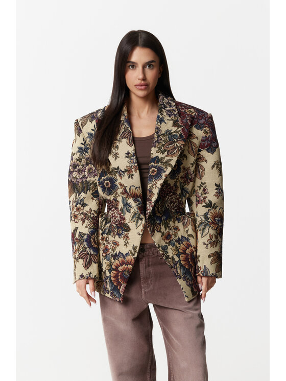 Magda Matyja Magda Matyja Marynarka GIANA BLAZER Beżowy Oversize