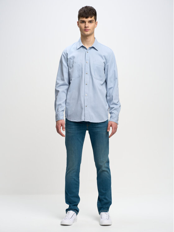 BIG STAR BIG STAR Koszula GOWIS_401_140 Niebieski Basic Fit